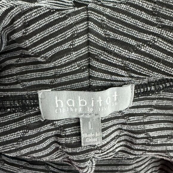 Habitat Sweater Top‎ Large Cowl Neck Gray Black Abstract Geometric TP-2880 - Picture 7 of 10